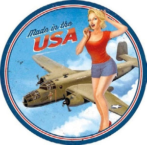 Made In Usa Domed Metal Sign