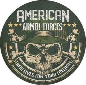 American Armed Forces Domed Metal Sign