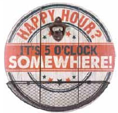 It's 5 O'Clock Somewhere Round Bottle Cap Catcher