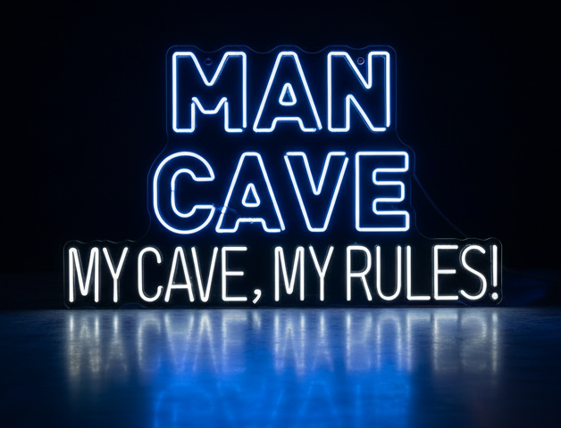 Man Cave My Cave My Rules! Acrylic Neon LED Flex Sign