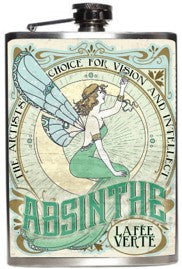 Absinthe Green Fiery Stainless Steel Flask