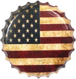 American Flag Scalloped metal signs
