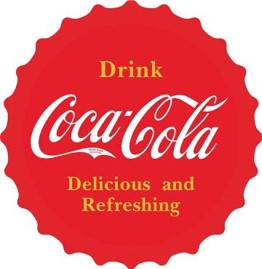 Coke Red Scalloped metal signs