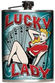 Lucky Lady Stainless Steel Flask