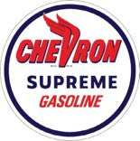 Chevron Supreme Gasoline Domed Metal Sign