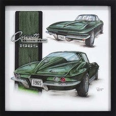 Chevrolet Corvette Printed Glass Shadowbox