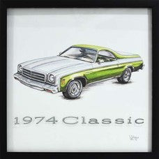 Chevrolet El Camino Classic Printed Glass Shadowbox