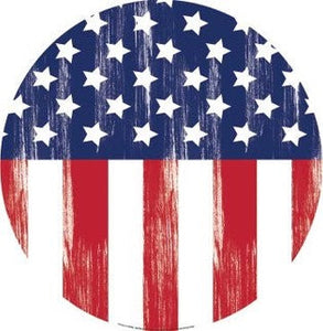 American Flag Domed Metal Sign