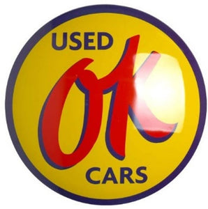 Ok Used Cars Domed Metal Sign