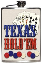 Texas Hold'Em Stainless Steel Flask