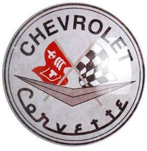 Chevrolet Corvette Domed Metal Sign