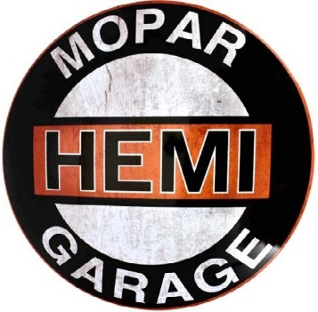 Mopar Hemi Garage Domed Metal Sign