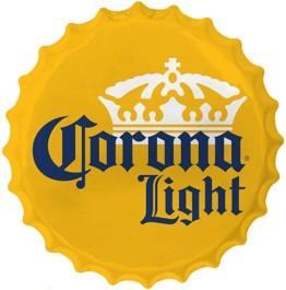 Corona Light Scalloped metal signs