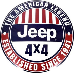 Jeep 4X4 Domed Metal Sign