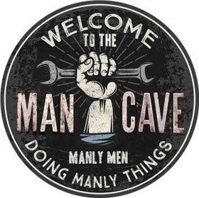 Man Cave Domed Metal Sign