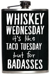 Whiskey Wednesday Stainless Steel Flask
