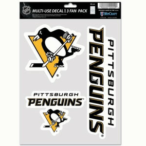 Pittsburgh Penguins Decal Multi Used 3pcs Fan Pack