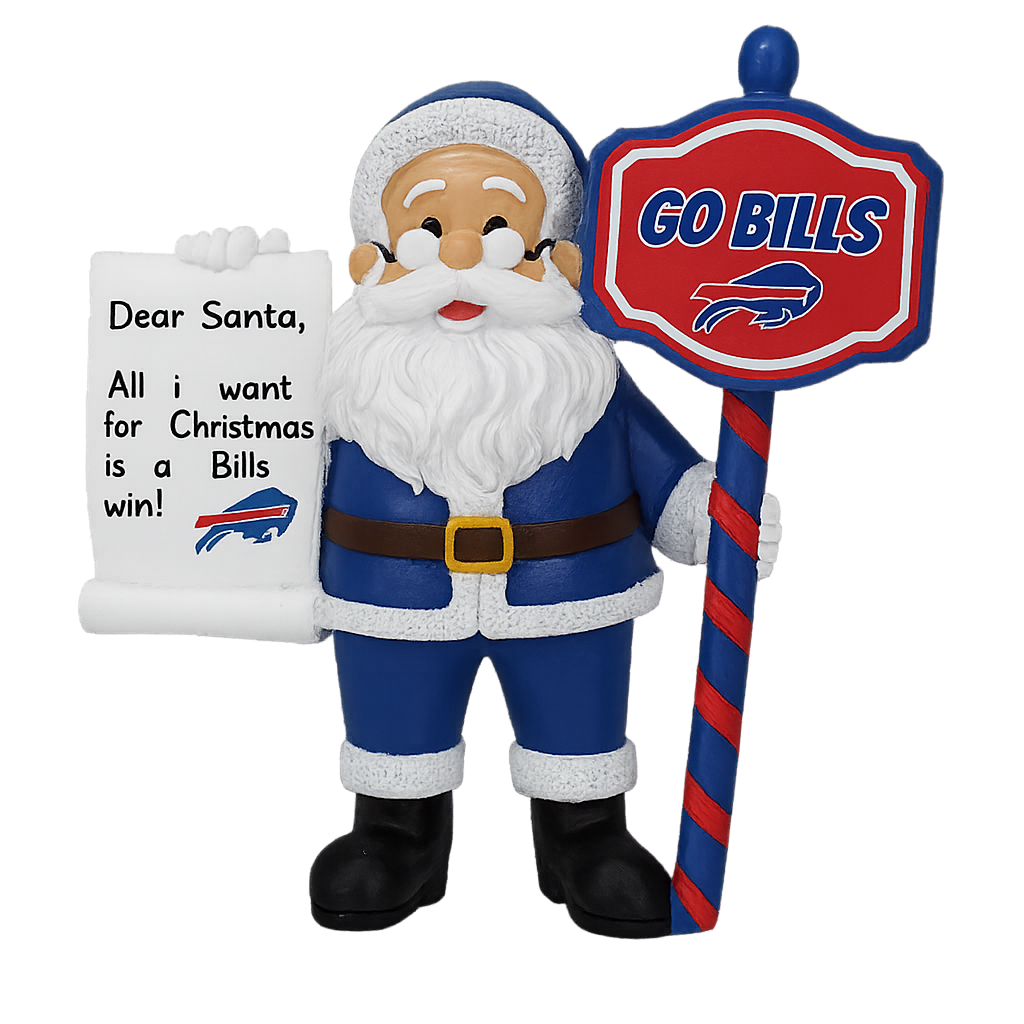 Buffalo Bills Santa With Scroll Ornament