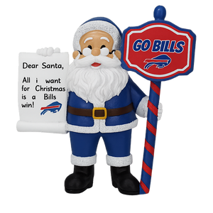 Buffalo Bills Santa With Scroll Ornament