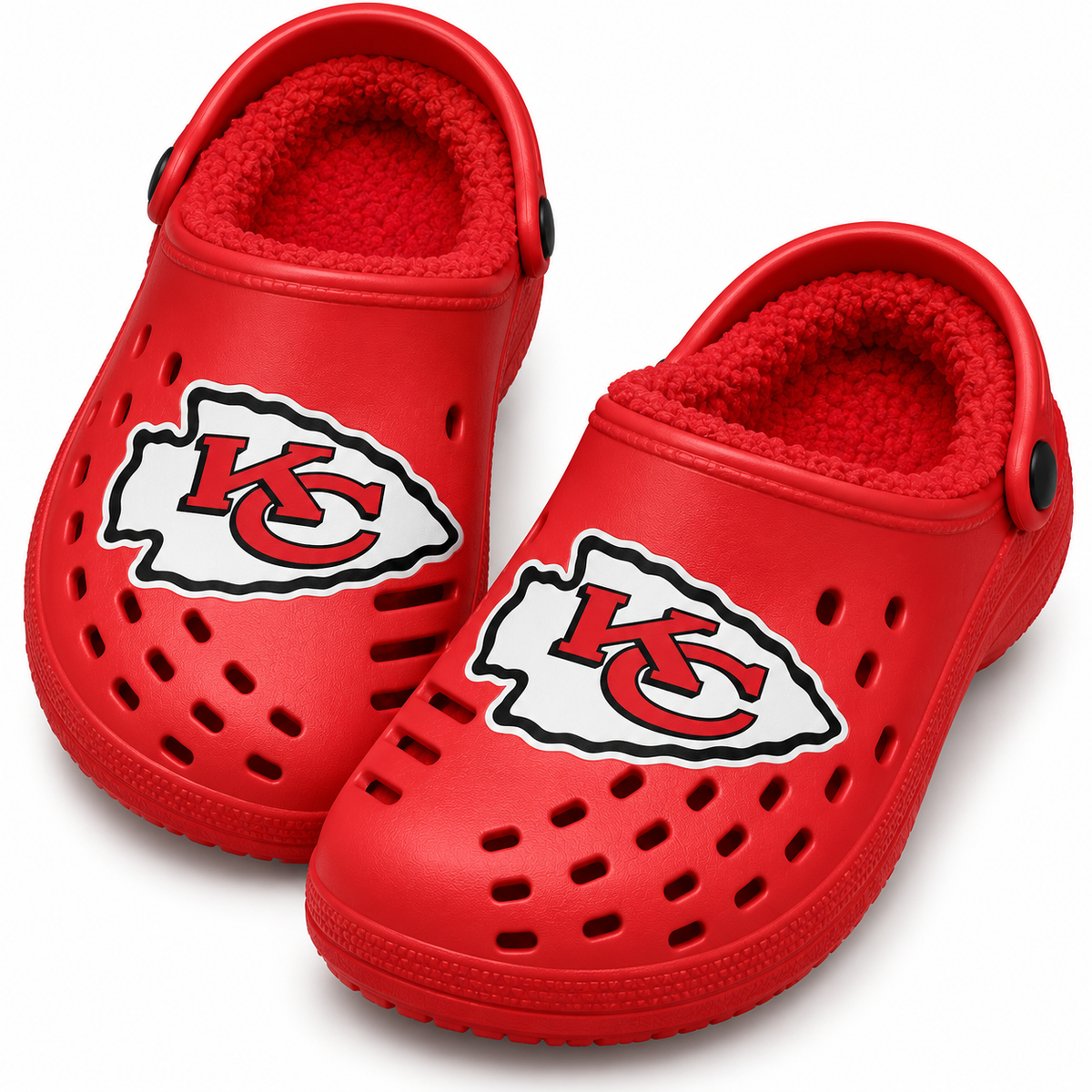 Kansas City Chiefs Men’s Sherpa Lined Big Logo Clog Slippers