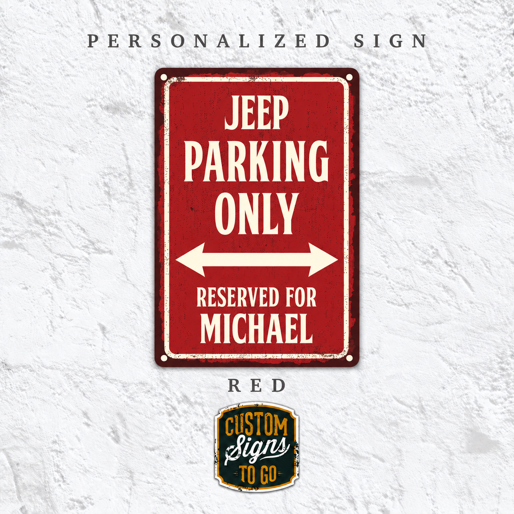 Personalized Reserved Parking Sign – Custom Name Vintage Parking Sign