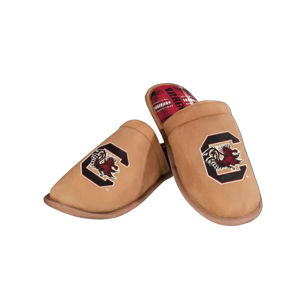 South Carolina Gamecocks Brown Suede Slippers