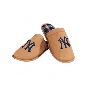 New York Yankees Brown Suede Slippers