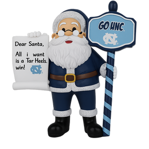 North Carolina Tar Heels Santa With Scroll Ornament