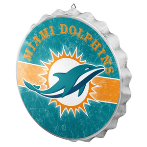 Miami Dolphins Distressed Bottle Cap Signs
