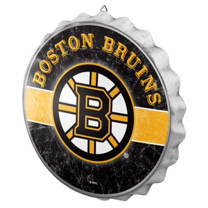 Boston Bruins Distressed Bottle Cap Signs