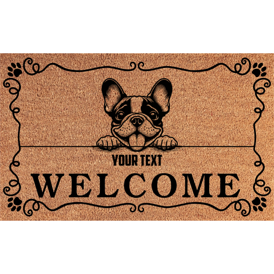 Personalized Dog Family Welcome Coir Mat – 1 Dog