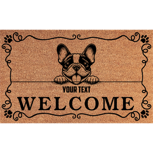 Personalized Dog Family Welcome Coir Mat – 1 Dog