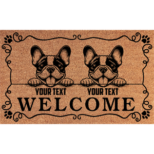 Personalized Dog Family Welcome Coir Mat – 2 Dogs
