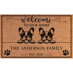 Personalized 2 Dogs Family Welcome Coir Mat