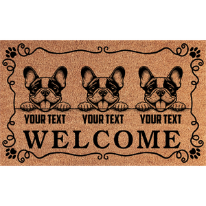 Personalized Dog Family Welcome Coir Mat – 3 Dogs