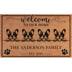 Personalized 4 Dogs Family Welcome Coir Mat – Custom Pet & Family Name Coir Mat