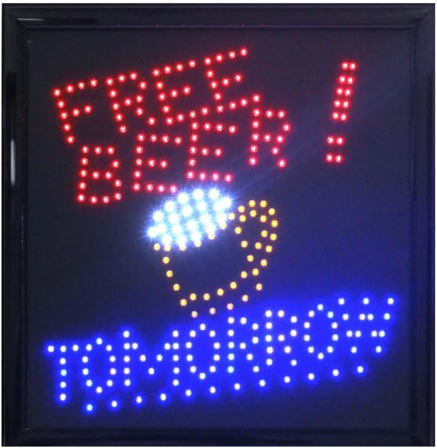 Free Beer Tomorrow LED Sign