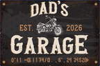 Personalized Dad's Motorcycle Sign – Custom Man Cave Wall Decor