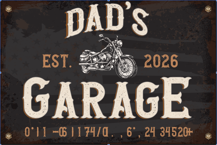 Personalized Dad's Motorcycle Sign – Custom Man Cave Wall Decor