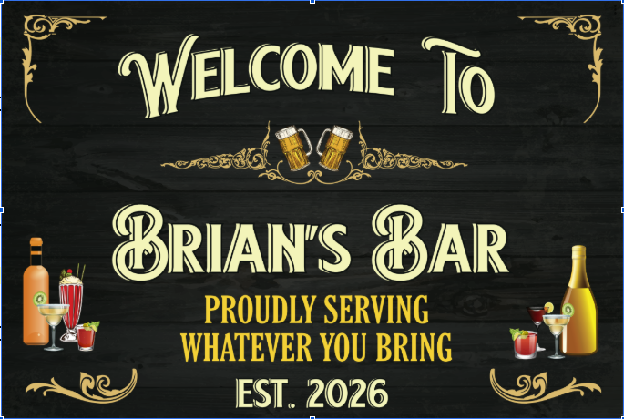 Welcome To Dad's Bar Decor