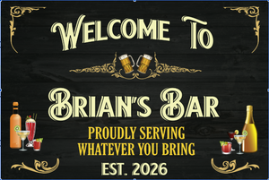 Welcome To Dad's Bar Decor