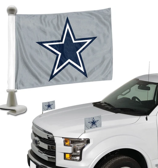 Dallas Cowboys Ambassador Car Flags Gray