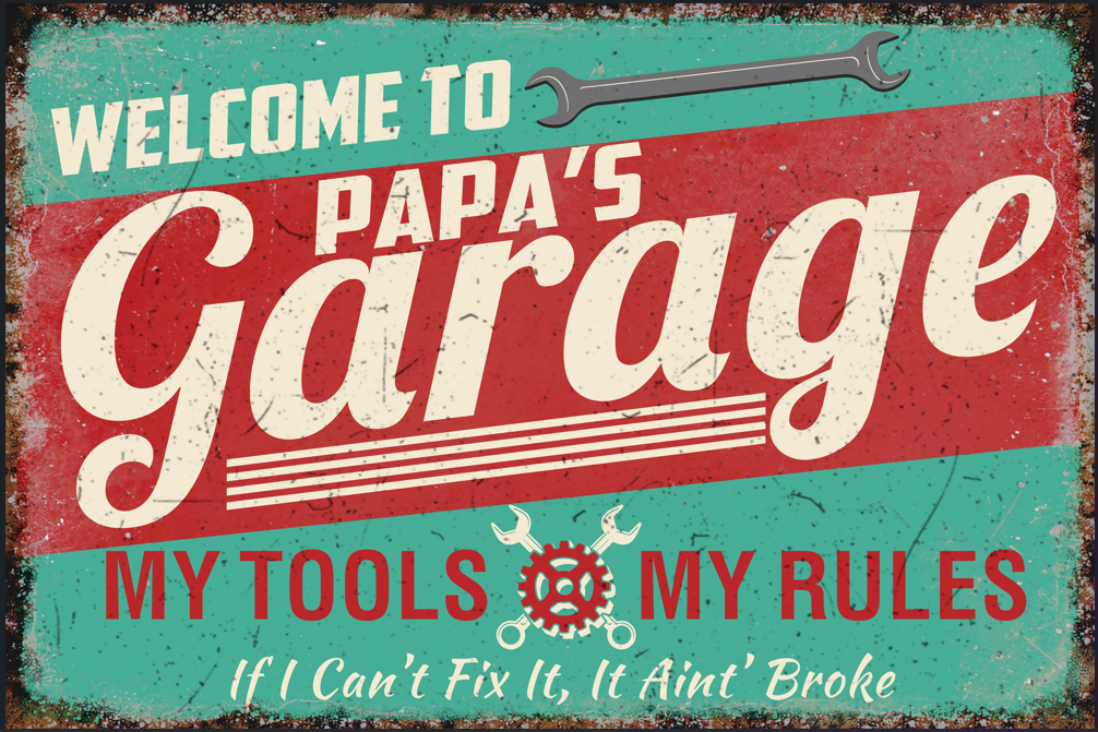 Papa's Vintage Mechanic Wall Decor