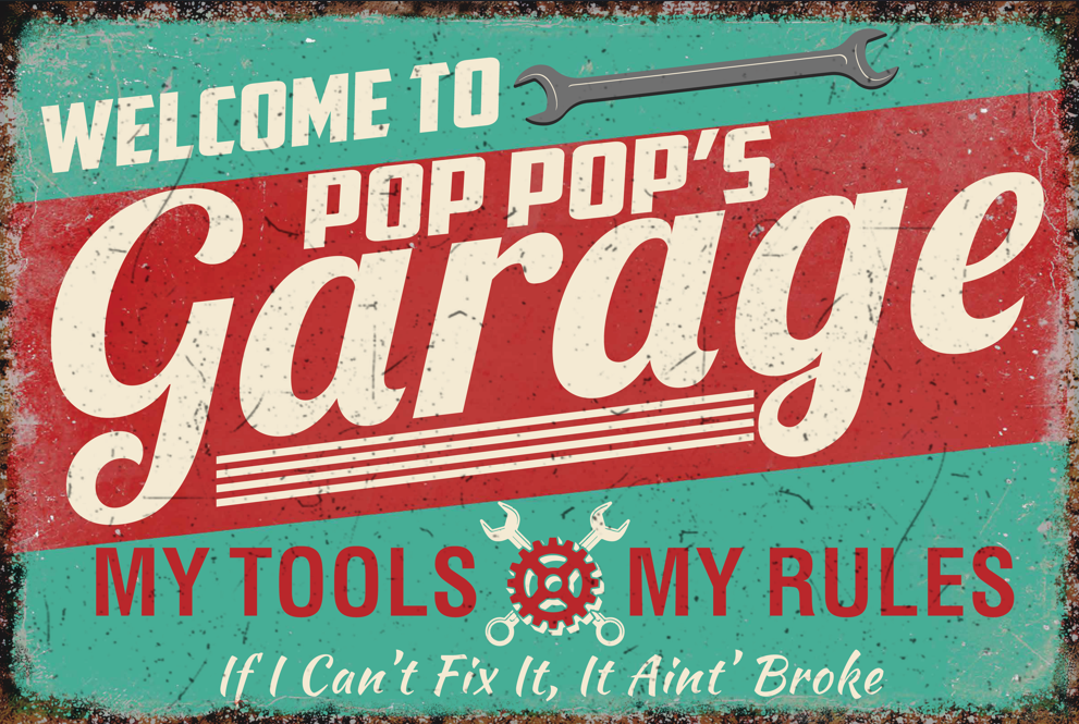 Pop Pop's Vintage Mechanic Wall Decor
