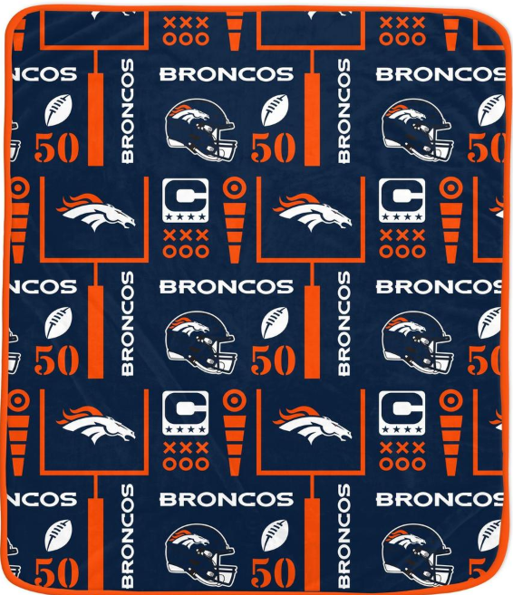 Denver Broncos Team Spirit Super Soft Plush Throw Blanket – 60" x 70"