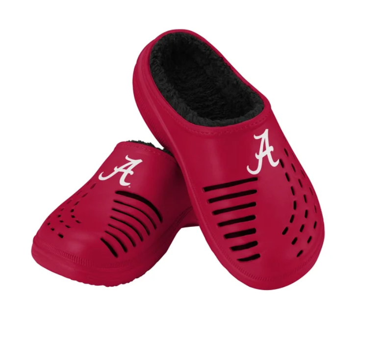 Alabama Crimson Tide Men’s Sherpa Lined Big Logo Clog Slippers