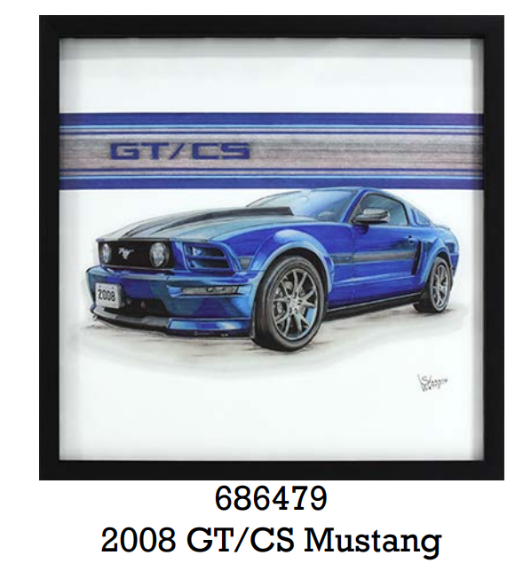 Ford Mustang Printed Glass Shadowbox