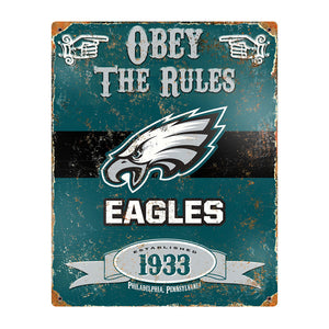 Philadelphia Eagles Obey Rules Metal Sign