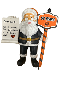 Chicago Bears Santa With Scroll Ornament