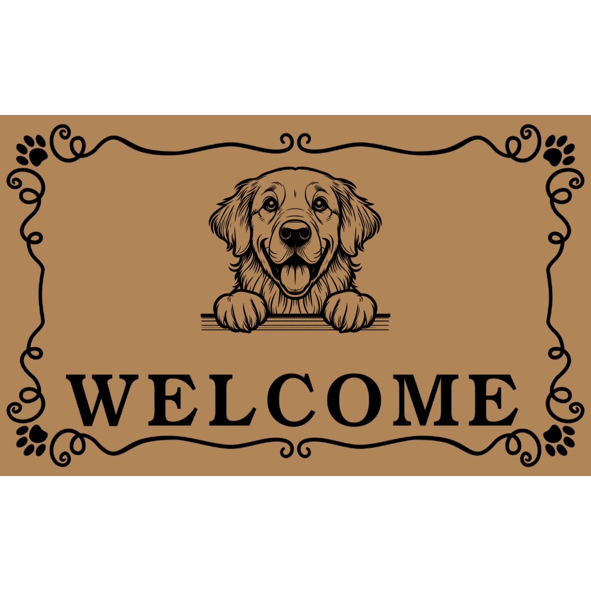 Personalized Dog Family Welcome Coir Mat – 1 Dog